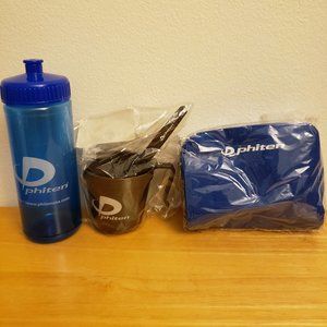 Phiten Water Bottle, Toothbrush & Cup, Pouch